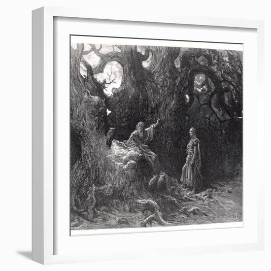 Merlin in the Forest of Broceliande, from "Orlando Furioso"-Gustave Doré-Framed Giclee Print