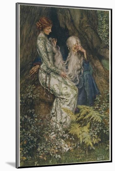 Merlin is Spellbound by His Lover Nimue-Eleanor Fortescue Brickdale-Mounted Photographic Print