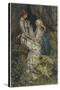 Merlin is Spellbound by His Lover Nimue-Eleanor Fortescue Brickdale-Stretched Canvas