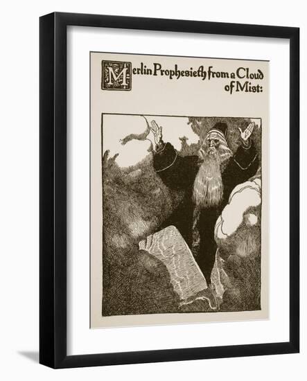 Merlin Prophesieth from Cloud of Mist, from 'The Story of Sir Launcelot and His Companions'-Howard Pyle-Framed Giclee Print