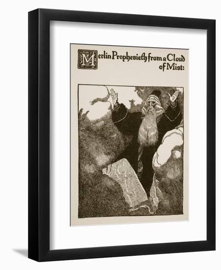 Merlin Prophesieth from Cloud of Mist, from 'The Story of Sir Launcelot and His Companions'-Howard Pyle-Framed Giclee Print