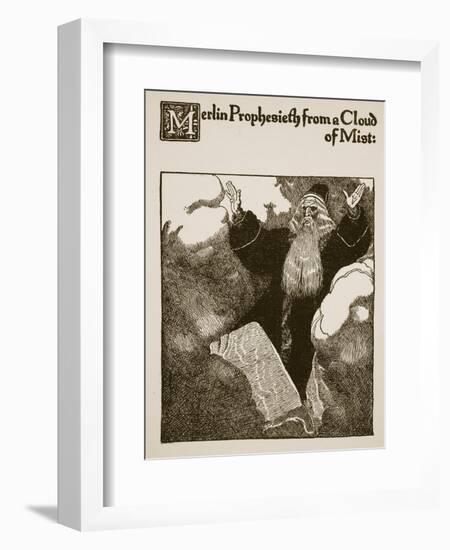 Merlin Prophesieth from Cloud of Mist, from 'The Story of Sir Launcelot and His Companions'-Howard Pyle-Framed Giclee Print