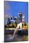 Merlion and Marina Bay Downtown Buildings, Singapore, Southeast Asia, Asia-Christian Kober-Mounted Photographic Print