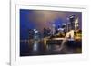 Merlion and Marina Bay Downtown Buildings, Singapore, Southeast Asia, Asia-Christian Kober-Framed Photographic Print