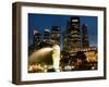 Merlion Fountain with Statue of Half Lion and Fish, with City Buildings Beyond, Southeast Asia-Richard Nebesky-Framed Photographic Print