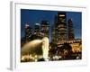 Merlion Fountain with Statue of Half Lion and Fish, with City Buildings Beyond, Southeast Asia-Richard Nebesky-Framed Photographic Print