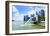 Merlion Statue, the National Symbol of Singapore and its Most Famous Landmark, Merlion Park-Fraser Hall-Framed Photographic Print