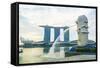 Merlion Statue, the National Symbol of Singapore and its Most Famous Landmark, Merlion Park-Fraser Hall-Framed Stretched Canvas