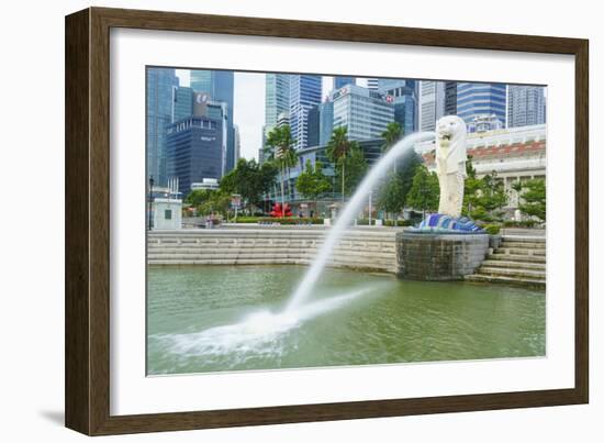 Merlion Statue, the National Symbol of Singapore and its Most Famous Landmark, Merlion Park-Fraser Hall-Framed Photographic Print