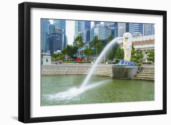 Merlion Statue, the National Symbol of Singapore and its Most Famous Landmark, Merlion Park-Fraser Hall-Framed Photographic Print