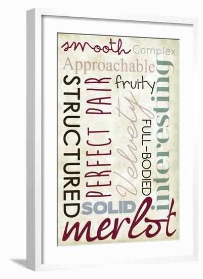 Merlot Typography-Lantern Press-Framed Art Print