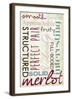 Merlot Typography-Lantern Press-Framed Art Print