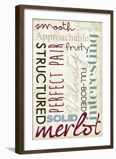 Merlot Typography-Lantern Press-Framed Art Print