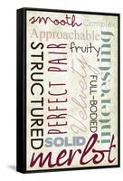 Merlot Typography-Lantern Press-Framed Stretched Canvas