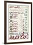 Merlot Typography-Lantern Press-Framed Art Print