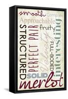 Merlot Typography-Lantern Press-Framed Stretched Canvas