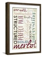 Merlot Typography-Lantern Press-Framed Art Print