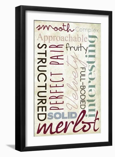 Merlot Typography-Lantern Press-Framed Art Print