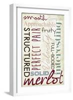 Merlot Typography-Lantern Press-Framed Art Print