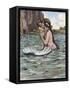 Mermaid and Child-null-Framed Stretched Canvas