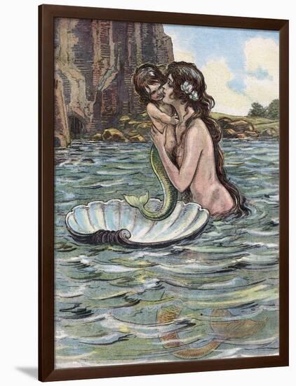 Mermaid and Child-null-Framed Photographic Print