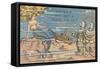 Mermaid and Deep Sea Divers, Cartoon-null-Framed Stretched Canvas