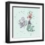 Mermaid And Octopus Buddies-Sweet Melody Designs-Framed Art Print