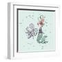 Mermaid And Octopus Buddies-Sweet Melody Designs-Framed Art Print