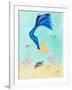 Mermaid and Sea Turtle I-Julie DeRice-Framed Art Print