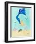 Mermaid and Sea Turtle I-Julie DeRice-Framed Art Print