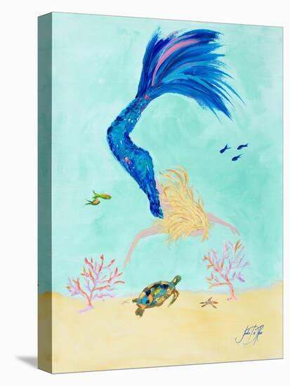 Mermaid and Sea Turtle I-Julie DeRice-Stretched Canvas