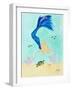 Mermaid and Sea Turtle I-Julie DeRice-Framed Art Print