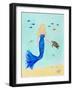 Mermaid and Sea Turtle II-Julie DeRice-Framed Art Print