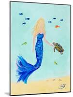 Mermaid and Sea Turtle II-Julie DeRice-Mounted Art Print