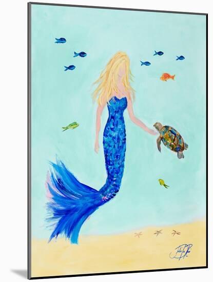 Mermaid and Sea Turtle II-Julie DeRice-Mounted Art Print