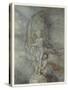 Mermaid and Statue-Arthur Rackham-Stretched Canvas