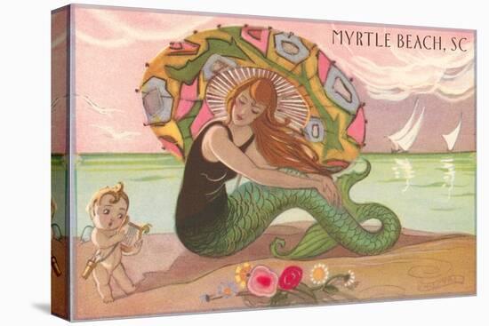 Mermaid at Myrtle Beach-null-Stretched Canvas