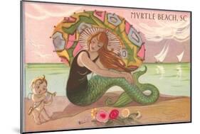 Mermaid at Myrtle Beach-null-Mounted Art Print