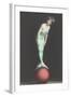 Mermaid Balanced on Ball-null-Framed Art Print