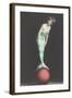 Mermaid Balanced on Ball-null-Framed Art Print