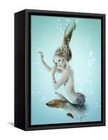 Mermaid Beautiful Magic Underwater Mythology Being Original Photo Compilation-khorzhevska-Framed Stretched Canvas
