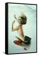 Mermaid Beautiful Magic Underwater Mythology Being Original Photo Compilation-khorzhevska-Framed Stretched Canvas