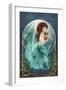 Mermaid (Blue Tail)-Lantern Press-Framed Art Print