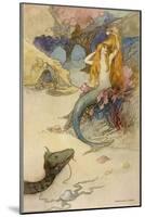 Mermaid Combing Her Hair-Warwick Goble-Mounted Photographic Print