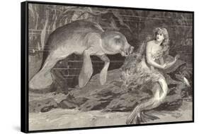 Mermaid Compared with the Manatee at the Zoological Gardens London-null-Framed Stretched Canvas