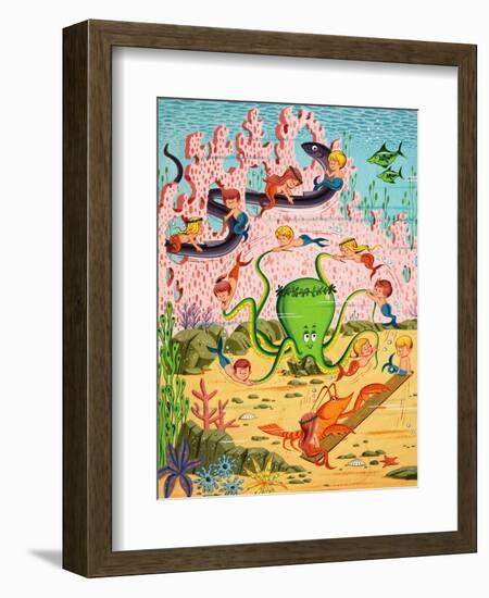 Mermaid Folk-English School-Framed Giclee Print