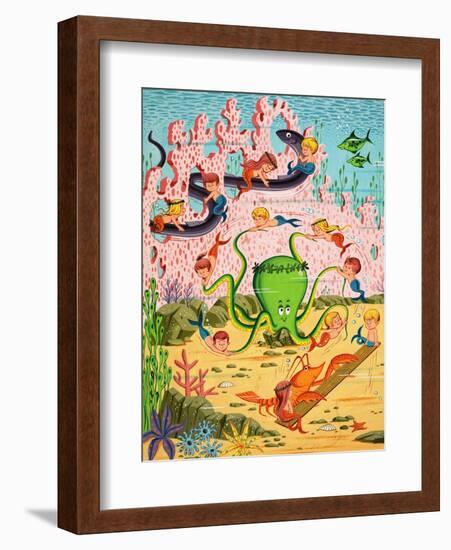 Mermaid Folk-English School-Framed Giclee Print