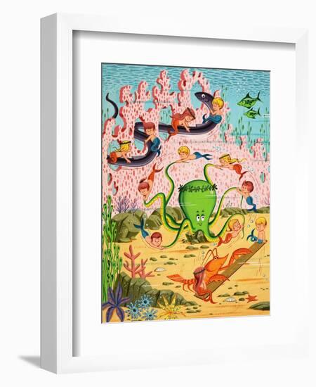 Mermaid Folk-English School-Framed Giclee Print