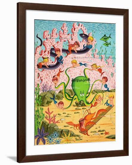 Mermaid Folk-English School-Framed Giclee Print