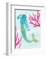 Mermaid Friends II-null-Framed Art Print